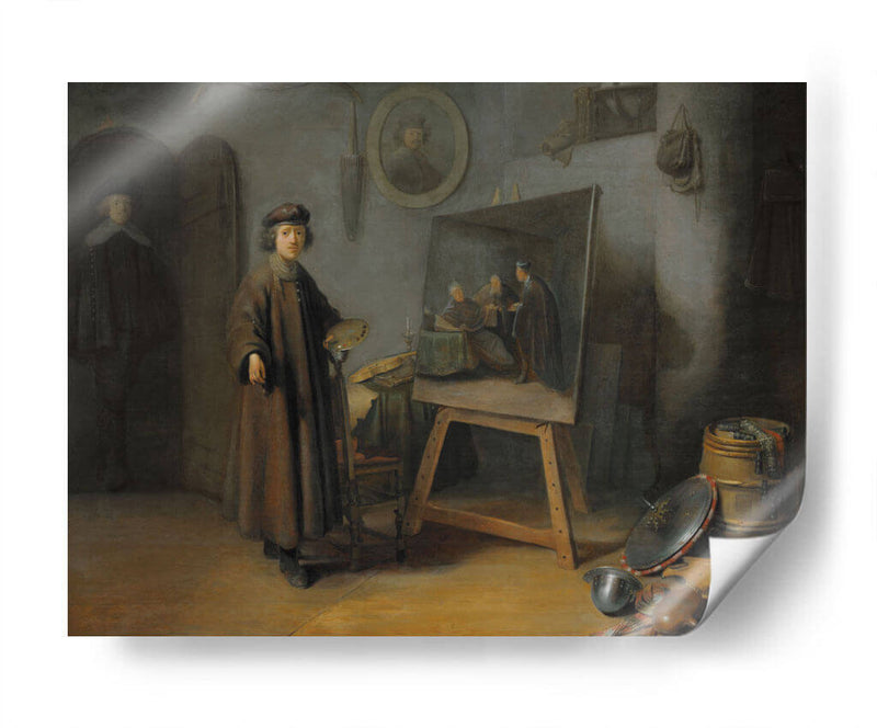 Un pintor en su estudio - Rembrandt van Rijn | Cuadro decorativo de Canvas Lab