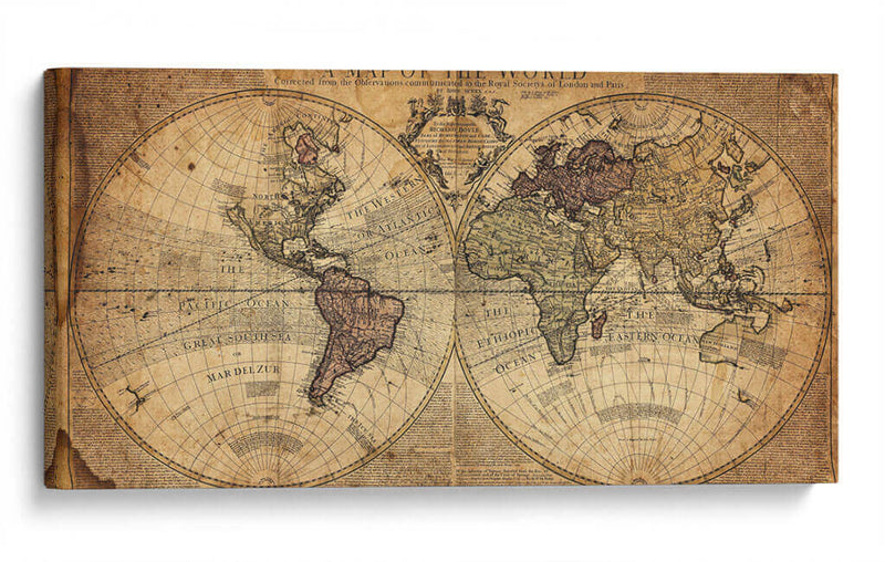 Mapa del mundo en pergamino | Cuadro decorativo de Canvas Lab