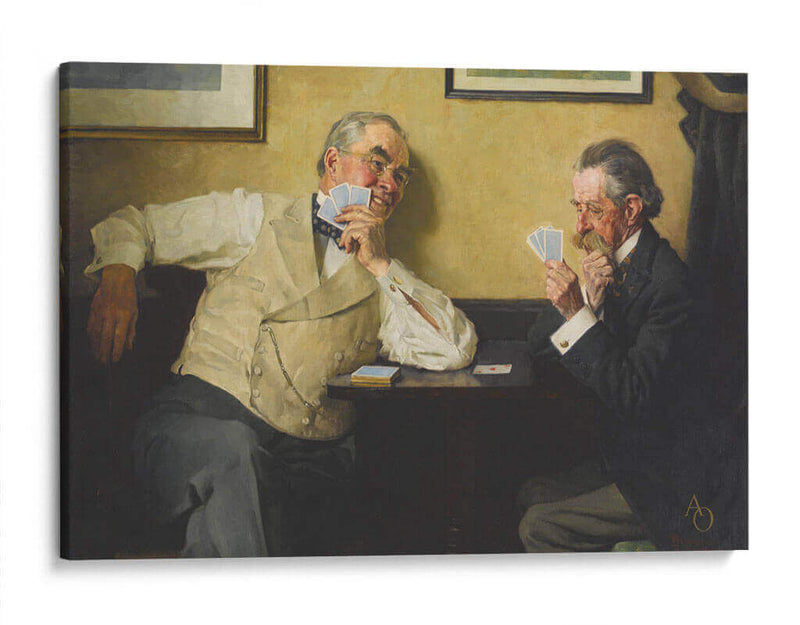 Dos caballeros jugando póquer - Norman Rockwell | Cuadro decorativo de Canvas Lab