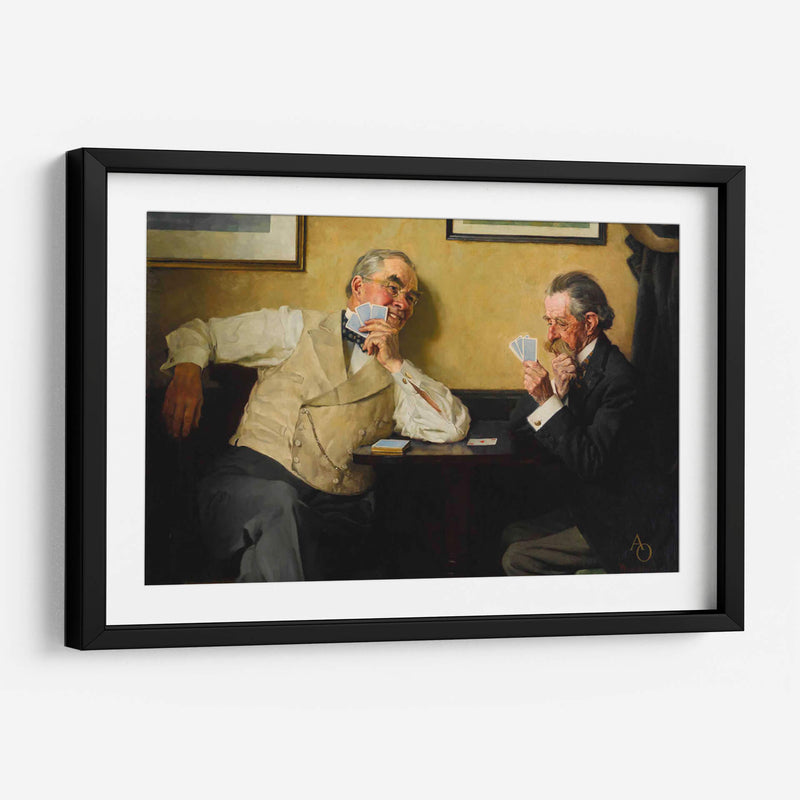 Dos caballeros jugando póquer - Norman Rockwell | Cuadro decorativo de Canvas Lab