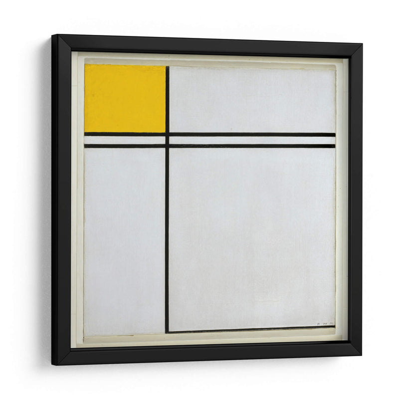 Composición con doble línea y amarillo - Piet Mondrian | Cuadro decorativo de Canvas Lab