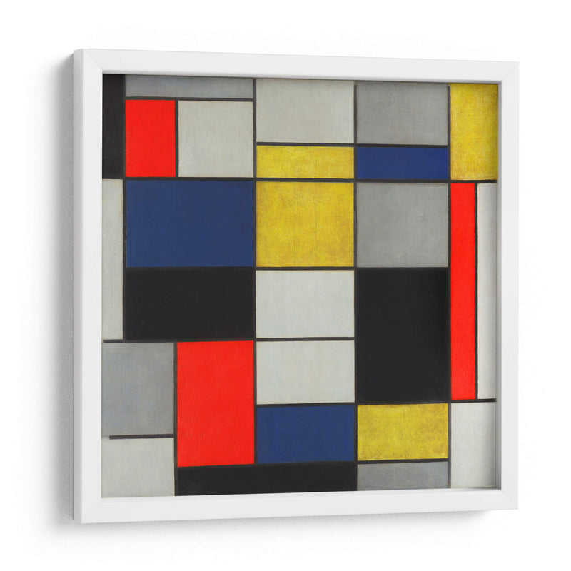 Composición grande A con negro, rojo, gris, amarillo y azul - Piet Mondrian | Cuadro decorativo de Canvas Lab