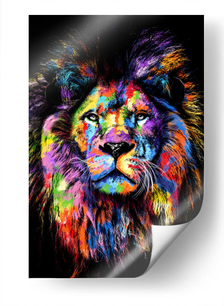 León Colorido - Hue Art | Cuadro decorativo de Canvas Lab