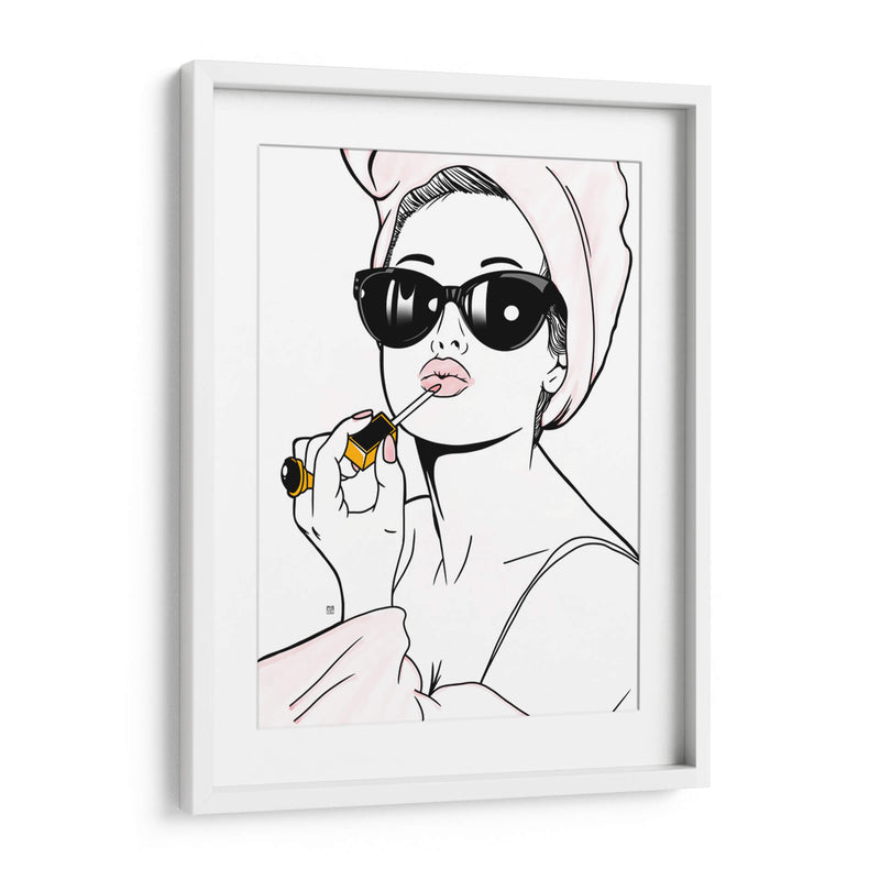 Audrey Hepburn Lipstick - Line Art | Cuadro decorativo de Canvas Lab