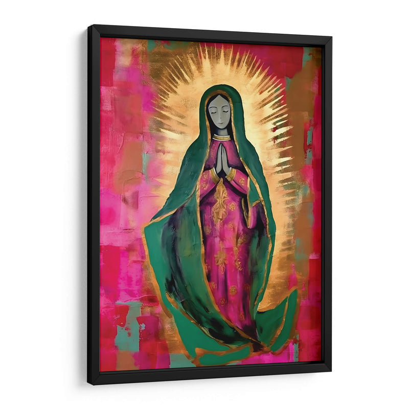 Virgen de Guadalupe Estilizada en rosa y Oro - Dav Madrid | Cuadro decorativo de Canvas Lab