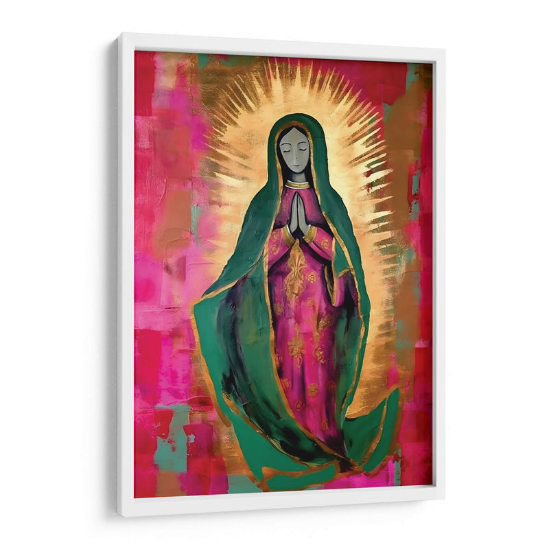 Virgen de Guadalupe Estilizada en rosa y Oro - Dav Madrid | Cuadro decorativo de Canvas Lab