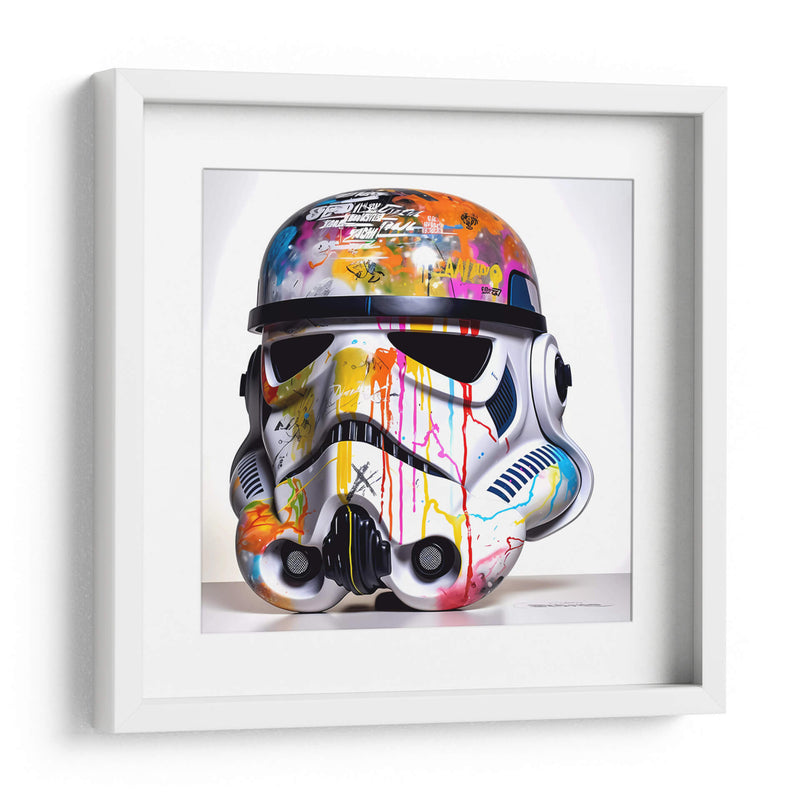 Casco colorido de Storm Trooper - Dominico Zafri | Cuadro decorativo de Canvas Lab