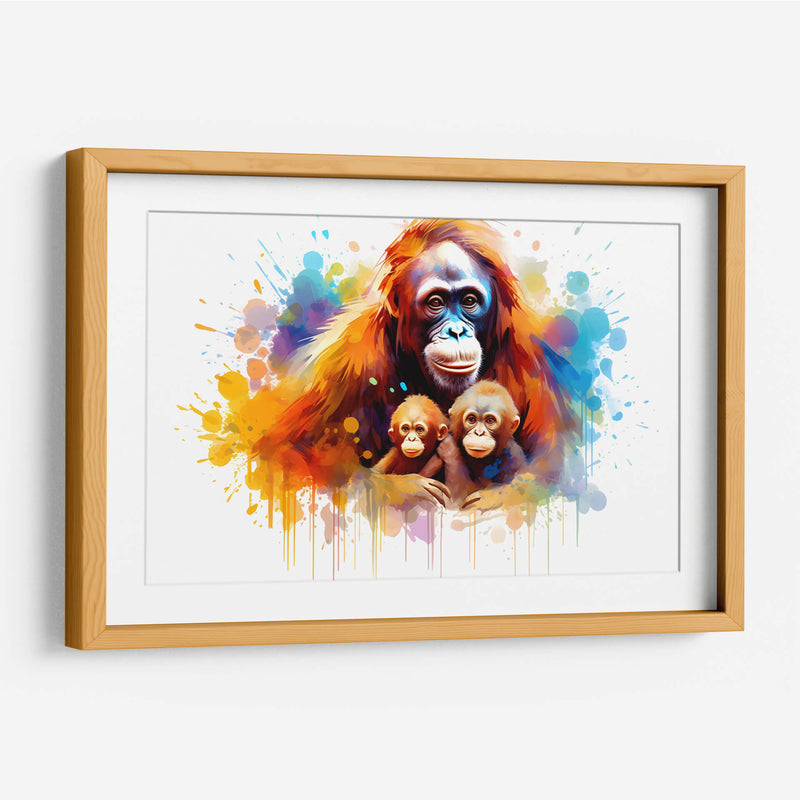 Familia Orangutan - Dominico Zafri | Cuadro decorativo de Canvas Lab