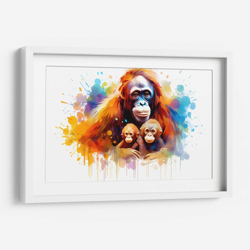 Familia Orangutan - Dominico Zafri | Cuadro decorativo de Canvas Lab