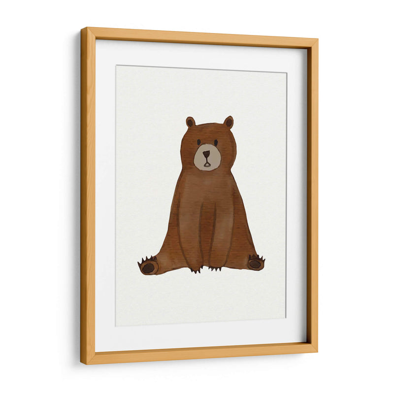 Osito café de acuarela | Cuadro decorativo de Canvas Lab