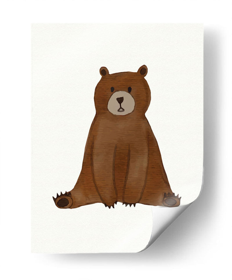 Osito café de acuarela | Cuadro decorativo de Canvas Lab