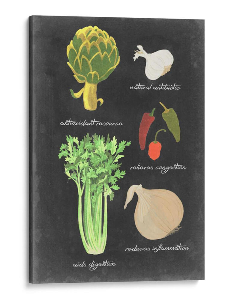 Pizarra Verduras II - Vision Studio | Cuadro decorativo de Canvas Lab