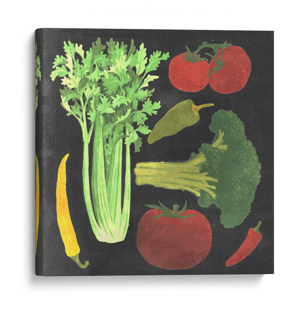 Pizarra Verduras III - Vision Studio | Cuadro decorativo de Canvas Lab