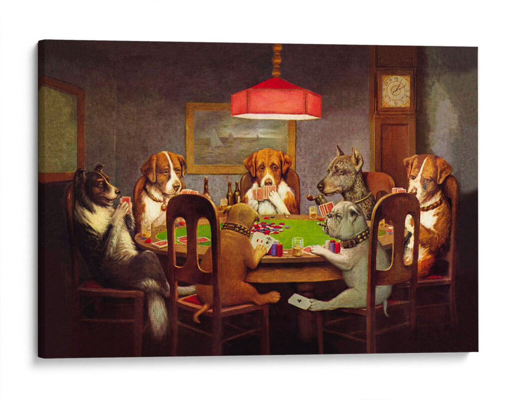Perros jugando al póquer - Cassius Marcellus Coolidge | Cuadro decorativo de Canvas Lab