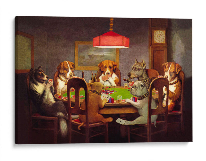 Perros jugando al póquer - Cassius Marcellus Coolidge | Cuadro decorativo de Canvas Lab