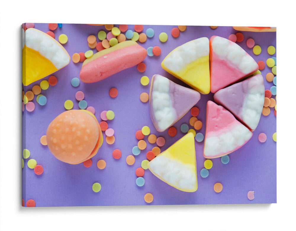 Pizzita y burguer de gomita | Cuadro decorativo de Canvas Lab