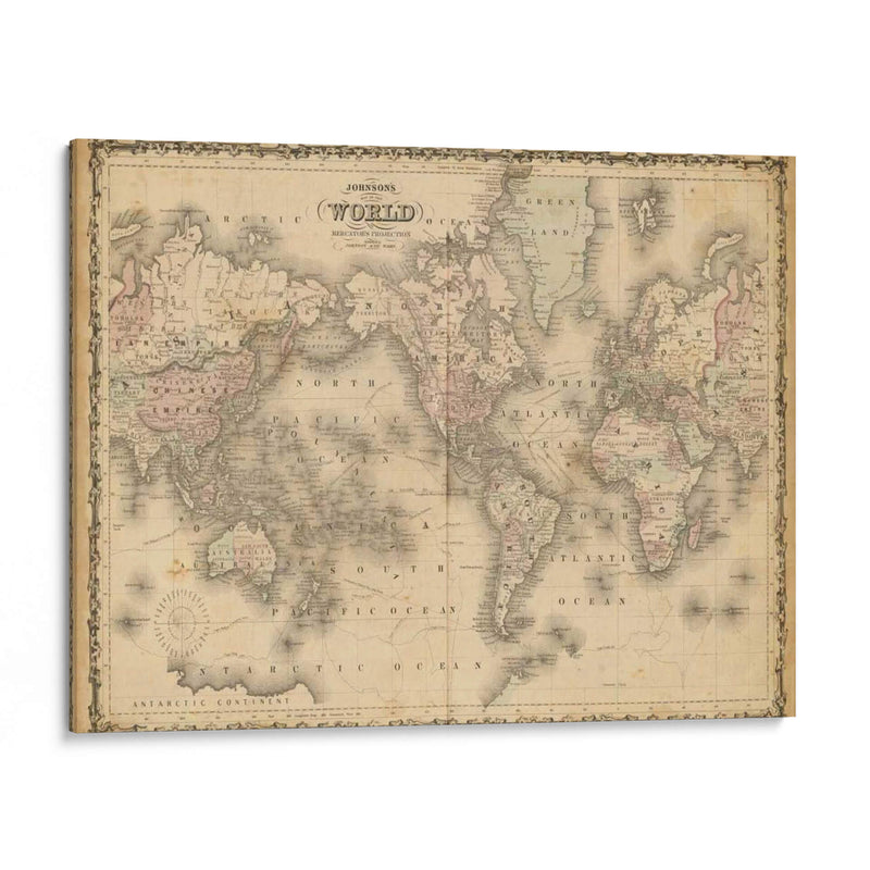 Johnsons Mapa Del Mundo - Johnson | Cuadro decorativo de Canvas Lab