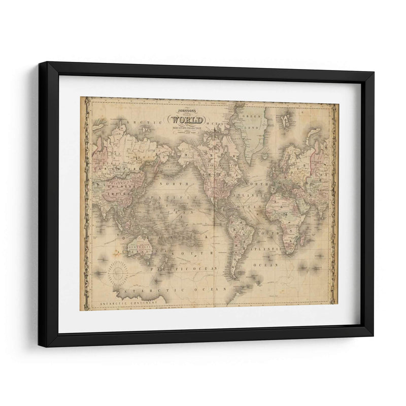 Johnsons Mapa Del Mundo - Johnson | Cuadro decorativo de Canvas Lab