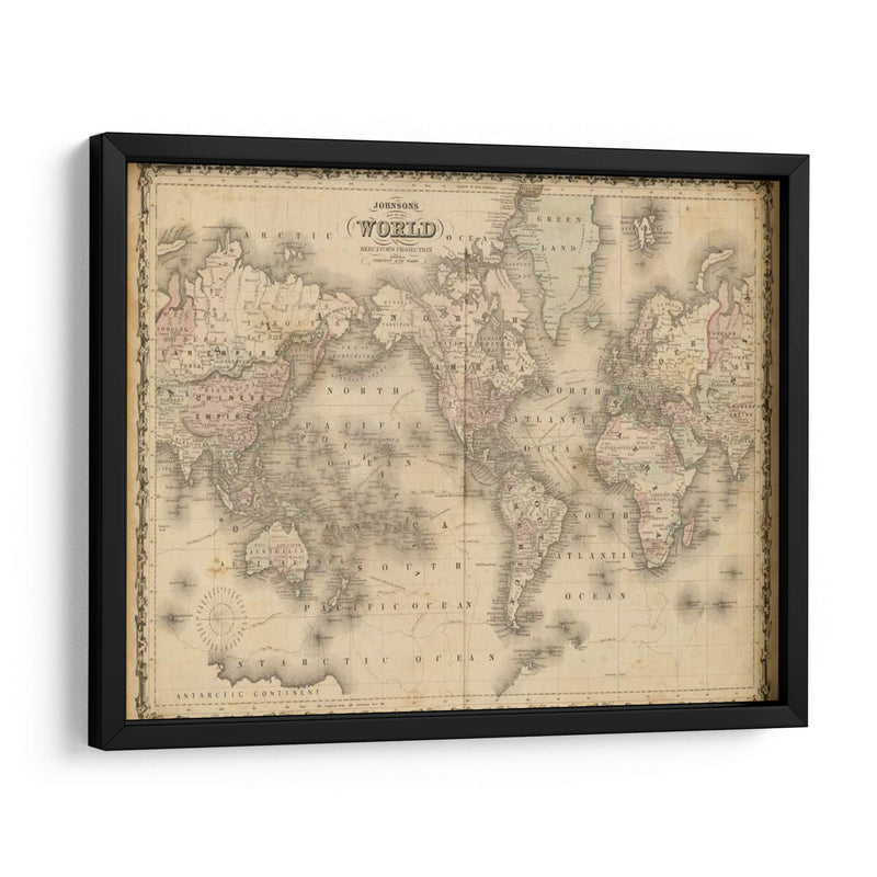 Johnsons Mapa Del Mundo - Johnson | Cuadro decorativo de Canvas Lab