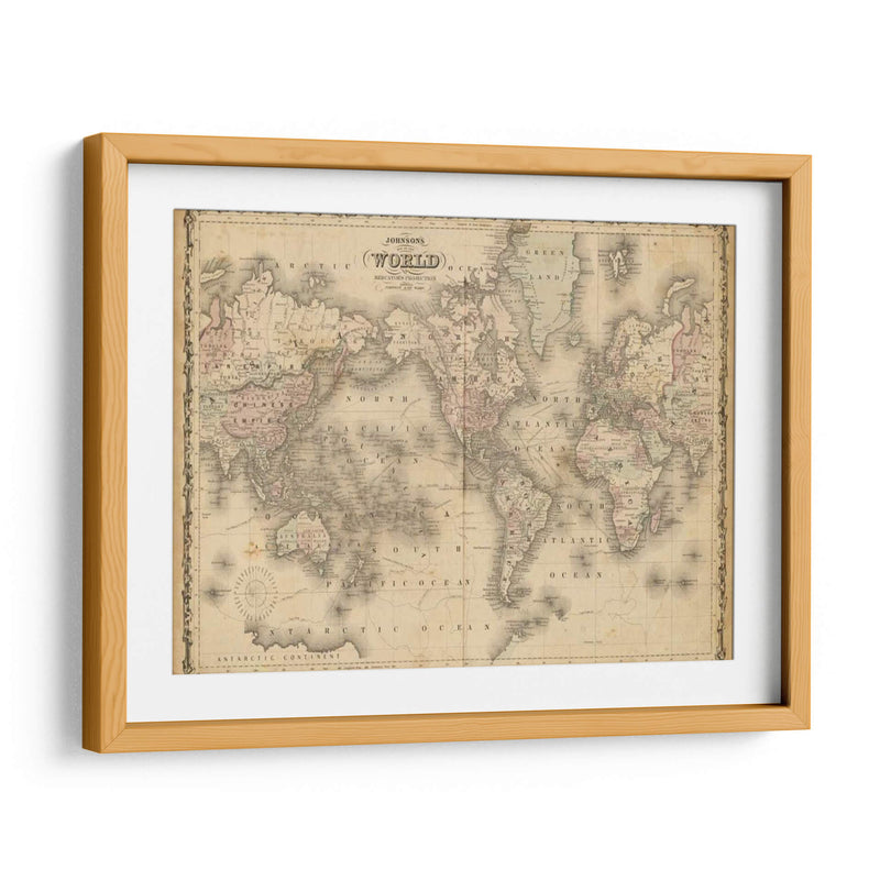 Johnsons Mapa Del Mundo - Johnson | Cuadro decorativo de Canvas Lab