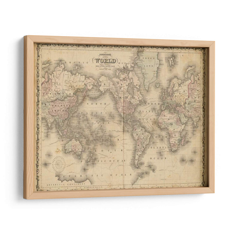 Johnsons Mapa Del Mundo - Johnson | Cuadro decorativo de Canvas Lab