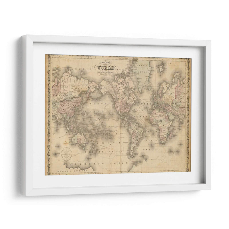 Johnsons Mapa Del Mundo - Johnson | Cuadro decorativo de Canvas Lab