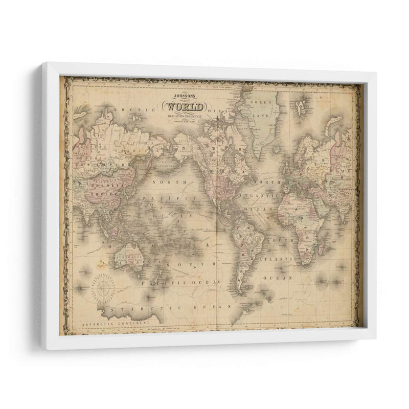 Johnsons Mapa Del Mundo - Johnson | Cuadro decorativo de Canvas Lab