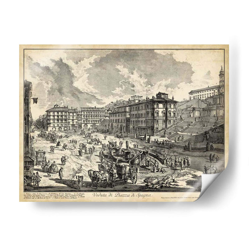 Veduta Di Plaza De España - Piranesi | Cuadro decorativo de Canvas Lab