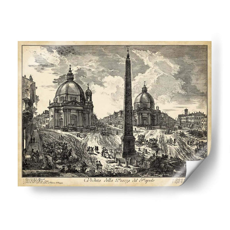 Veduta Della Piazza Del Popolo - Piranesi | Cuadro decorativo de Canvas Lab