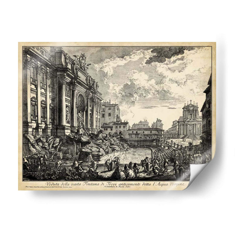 Veduta Della Vasta Fontana De Trevi - Piranesi | Cuadro decorativo de Canvas Lab