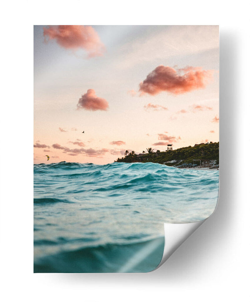 Tulum y nubes rosas | Cuadro decorativo de Canvas Lab