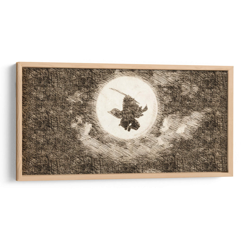 Silueta Tanjiro - DaVinci Style - Marco Green | Cuadro decorativo de Canvas Lab