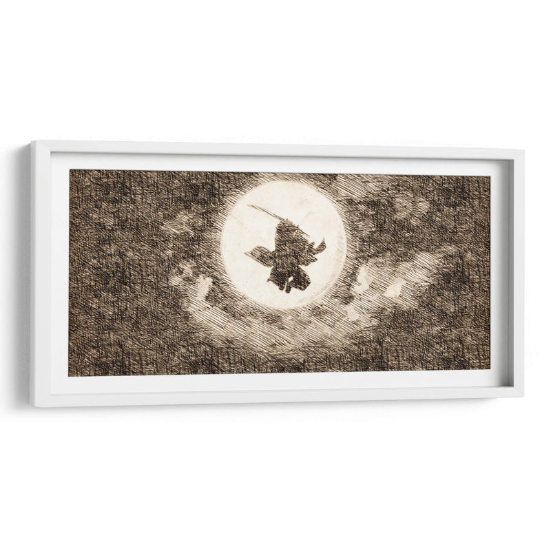 Silueta Tanjiro - DaVinci Style - Marco Green | Cuadro decorativo de Canvas Lab