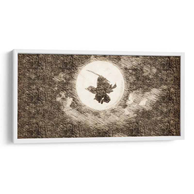 Silueta Tanjiro - DaVinci Style - Marco Green | Cuadro decorativo de Canvas Lab