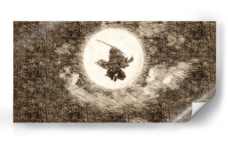 Silueta Tanjiro - DaVinci Style - Marco Green | Cuadro decorativo de Canvas Lab