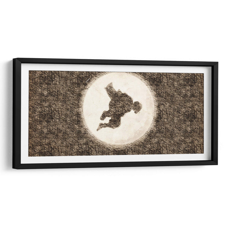 Silueta Zenitsu - DaVinci Style - Marco Green | Cuadro decorativo de Canvas Lab