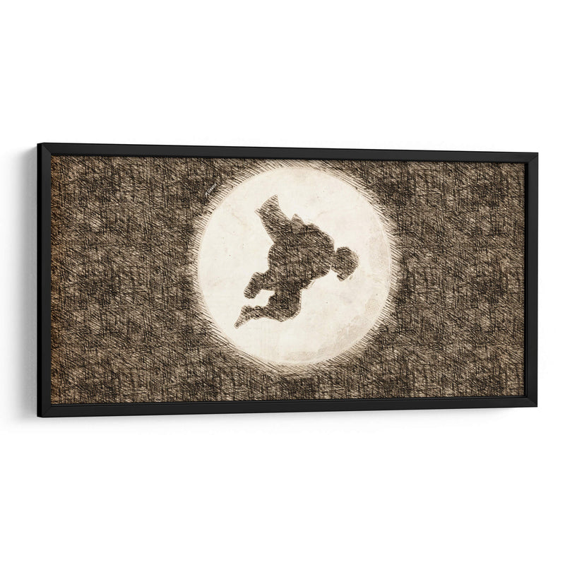 Silueta Zenitsu - DaVinci Style - Marco Green | Cuadro decorativo de Canvas Lab