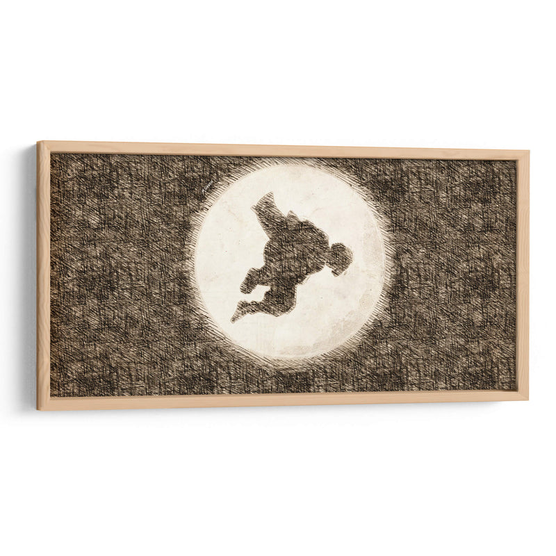 Silueta Zenitsu - DaVinci Style - Marco Green | Cuadro decorativo de Canvas Lab