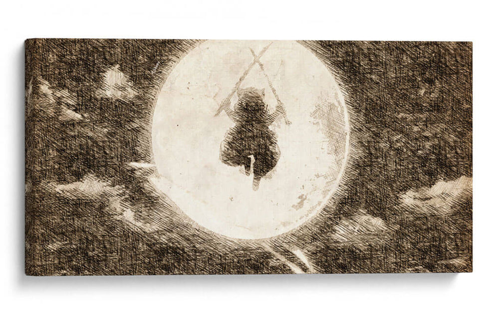 Silueta Inosuke - DaVinci Style - Marco Green | Cuadro decorativo de Canvas Lab