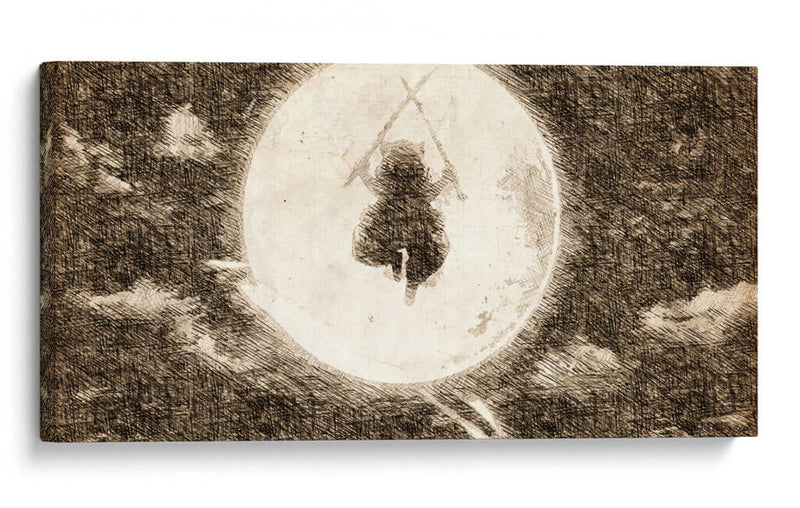 Silueta Inosuke - DaVinci Style - Marco Green | Cuadro decorativo de Canvas Lab