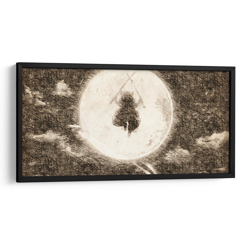 Silueta Inosuke - DaVinci Style - Marco Green | Cuadro decorativo de Canvas Lab