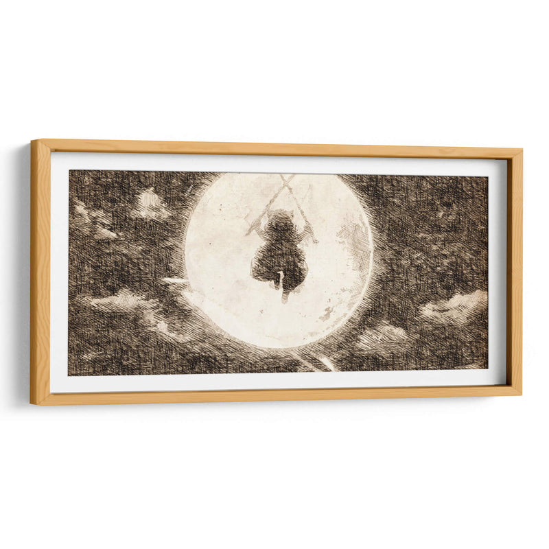 Silueta Inosuke - DaVinci Style - Marco Green | Cuadro decorativo de Canvas Lab