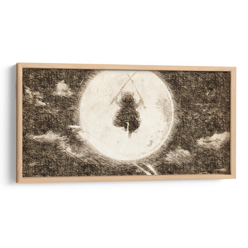 Silueta Inosuke - DaVinci Style - Marco Green | Cuadro decorativo de Canvas Lab