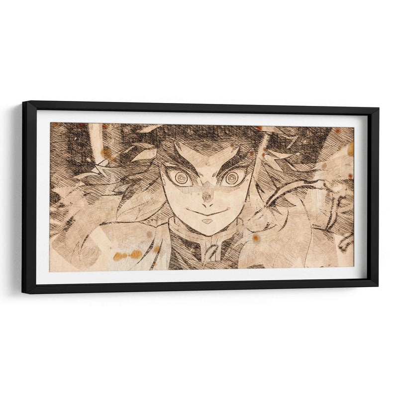 El Gran Rengoku - DaVinci Style - Marco Green | Cuadro decorativo de Canvas Lab