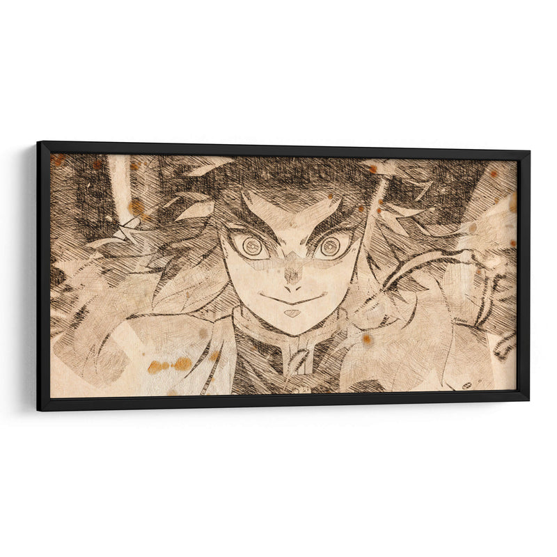 El Gran Rengoku - DaVinci Style - Marco Green | Cuadro decorativo de Canvas Lab