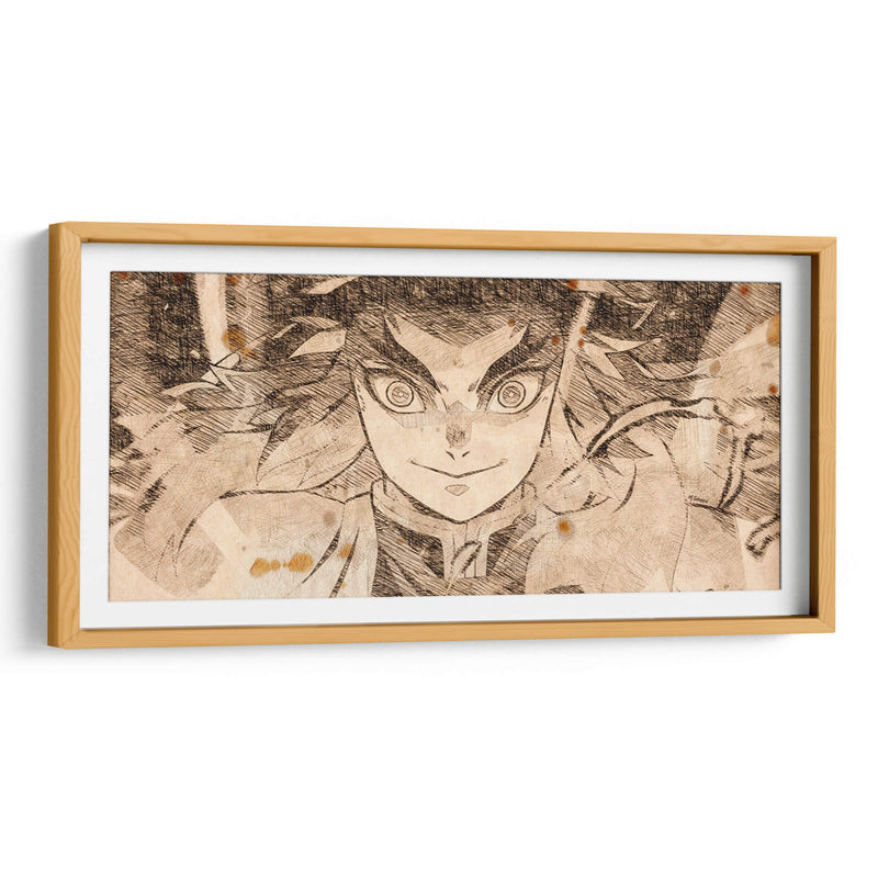 El Gran Rengoku - DaVinci Style - Marco Green | Cuadro decorativo de Canvas Lab