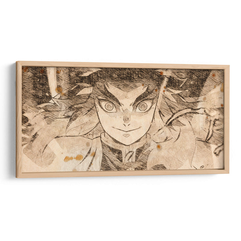 El Gran Rengoku - DaVinci Style - Marco Green | Cuadro decorativo de Canvas Lab