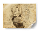 Edward Elric (Text) - DaVinci Style - Marco Green | Cuadro decorativo de Canvas Lab