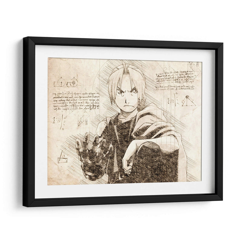 The FullMetal Alchemist (Text) - DaVinci Style - Marco Green | Cuadro decorativo de Canvas Lab