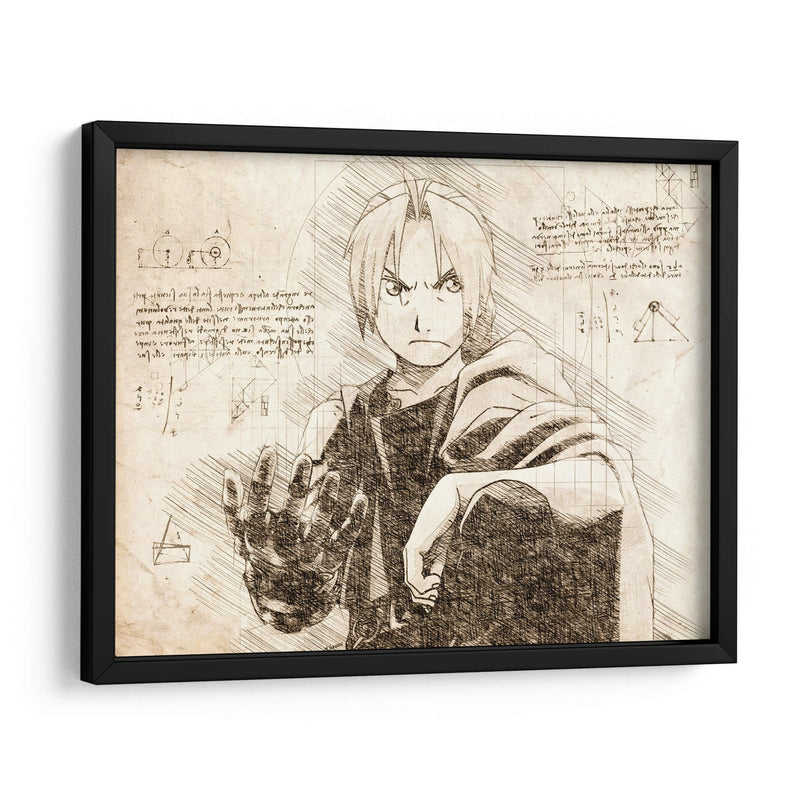 The FullMetal Alchemist (Text) - DaVinci Style - Marco Green | Cuadro decorativo de Canvas Lab